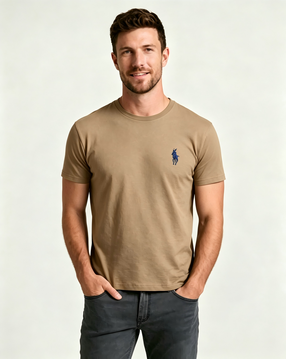 Men's basic crew neck T-shirt – Casual soft pure cotton short-sleeved top
