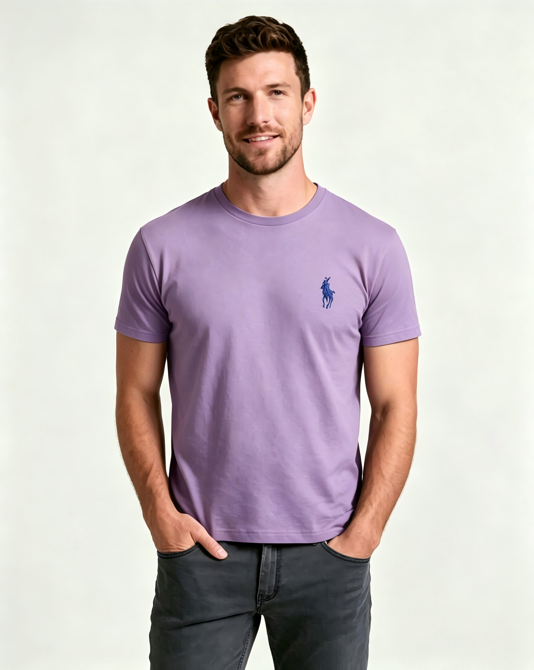 Men's basic crew neck T-shirt – Casual soft pure cotton short-sleeved top